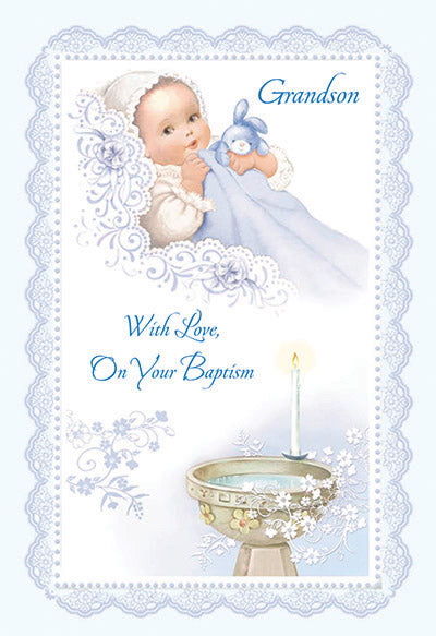 Greeting Card - Grandson Baptism