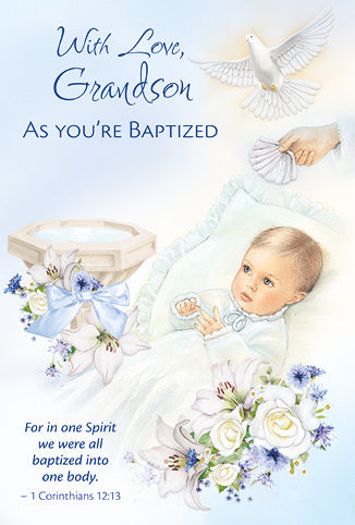 Greeting Card - Baptism - Grandson