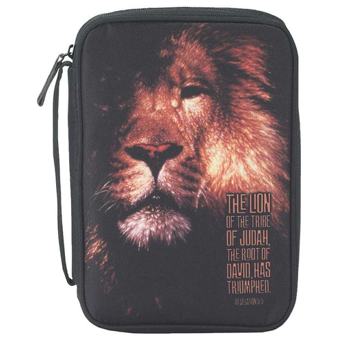 Bible Cover - The Lion of Judah - Large - Zipper with Carrying Handle