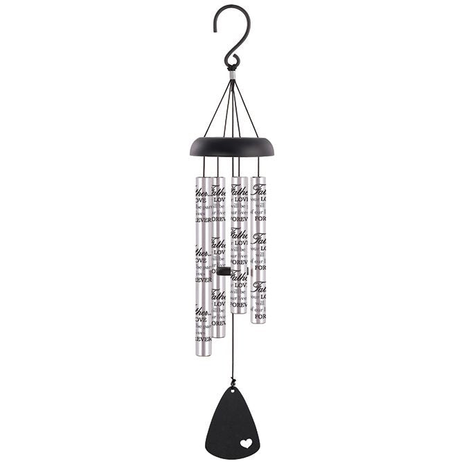 Memorial Wind Chimes - Father - Silver Tone with Black Lettering- 21