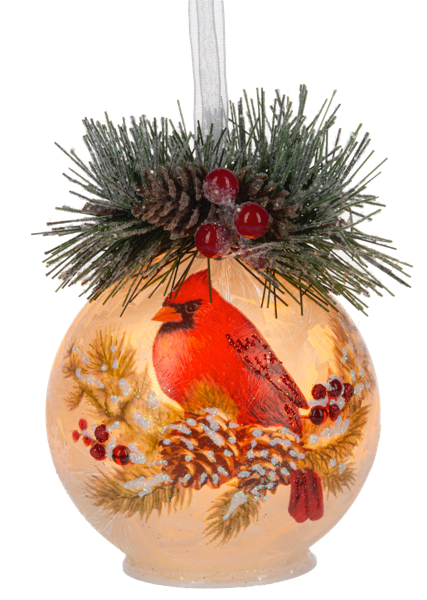 Ornaments - Glass - Merry and Bright / Cardinal