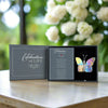 Ornament-Boxed Iridescent Butterfly with Celebration of Life Verse