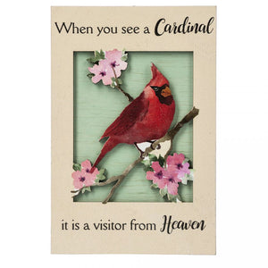 Laser Cut Greetings - Decoration - "When you see a cardinal it is a visitor from heaven"