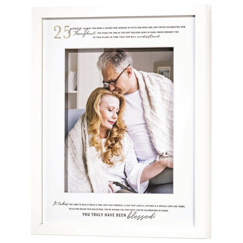 Picture Frame - 25th Anniversary - White Wood - 8