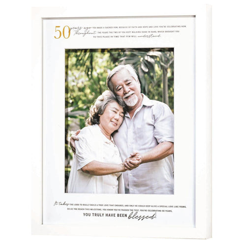 Picture Frame - 50th Anniversary - White Wood - 8