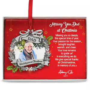 Memorial Ornament - Picture Frame - Dad