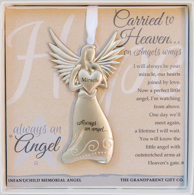 Ornament - Carried to Heaven Pewter angel