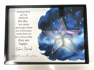 Ornament - Memorial - Handmade Iridescent Glass Star