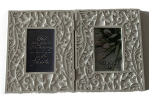 Memorial Picture Frame - "God Has You..." - Hinged - Filigree Accent - 4" X 6" Photo - 10.5" X 17" Frame