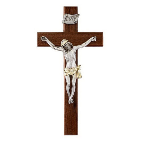 Crucifix - Wall-Mounted - Walnut Finish - 12