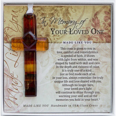 Ornament - In Memory of Loved One - Glass Cross