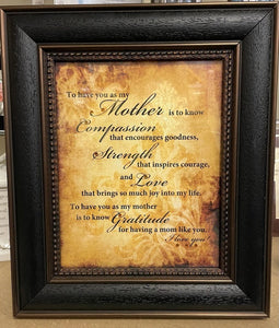 Frame-Father "Integrity, Strenght, Gratitude" or Mother