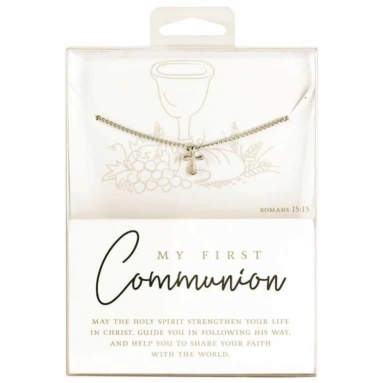 My First Communion - Silver 18' Cross Necklace