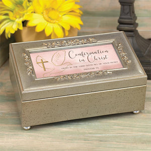 Music Box - Confirmation - Song: Amazing Grace - Antique Silver Tone