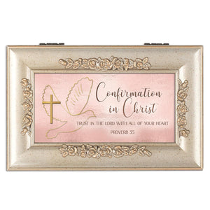 Music Box - Confirmation - Song: Amazing Grace - Antique Silver Tone