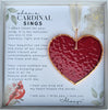 Ornament - Glass Heart - Cardinal