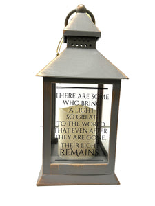 Mini Lantern with Verse - Remembrance - Patina Bronze Tone - Flameless Candle - 10" - Various Verses Available