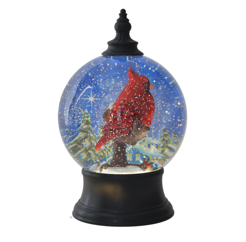 Cardinal Snow Globe  - Scene Rotates