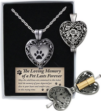 Load image into Gallery viewer, Pet Memorial Locket - Keepsake Urn - Paw Print