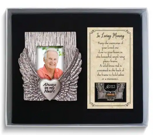 Memorial Picture Frame - Keepsake Urn - "Always in my heart"