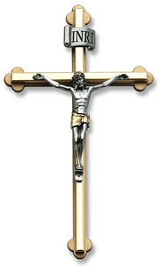 Crucifix - Cast Metal - Bronze and Silver Toned - Multiple Sizes Available