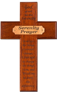 Cross - Serenity Prayer - Solid Mahogany - 9.75"