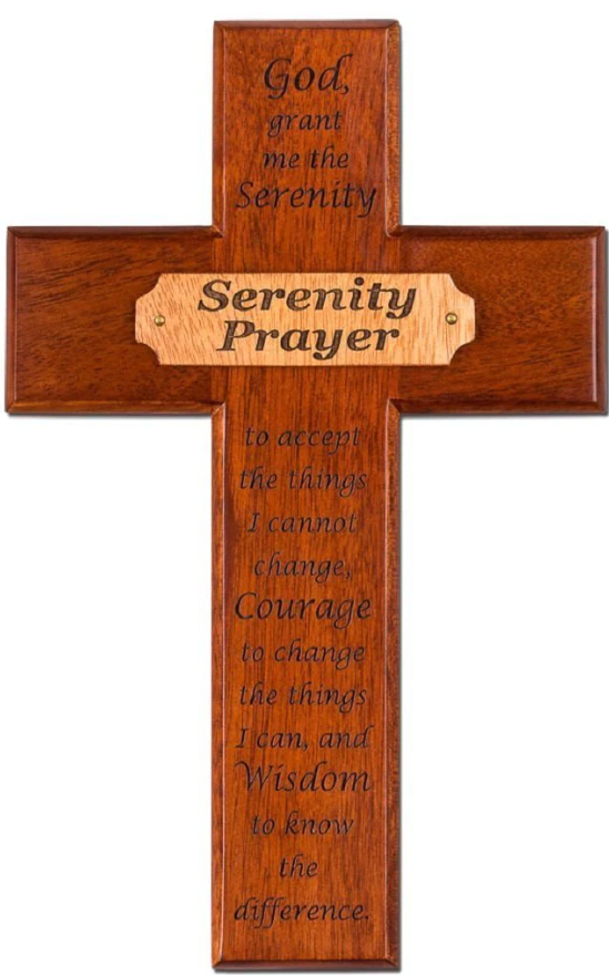 Cross - Serenity Prayer - Solid Mahogany - 9.75