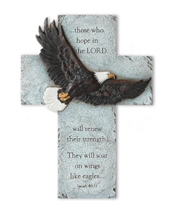 Cross - Isaiah 40 : 31 - Soaring Eagle - Wall-Mounted - 7.25" H