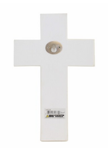 Cross - Porcelain - Wall-Mounted - "For this child we have prayed" - 7.75" H