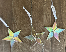 Load image into Gallery viewer, Ornament - Memorial - Infant - Handmade Iridescent Glass Star