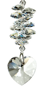 Suncatcher - Crystal Wonders - Crystal Heart Cascade - Ice - 4"