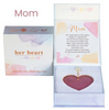 Ornament - Mom - Handmade Iridescent Glass - Pink with Copper Border