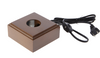 Display Base - Lighted - Fruitwood - 2" H X 4" W X 4" D