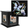 Memorial Photo Cube - "Heaven in our Home" - Black - Butterflies - 4" X 4" Photos (4) - 7" Cube Overall