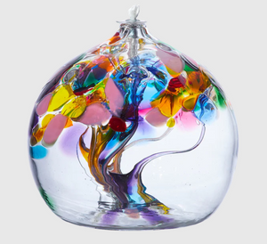 Oil Lamp - Art Glass - Tree of Joy