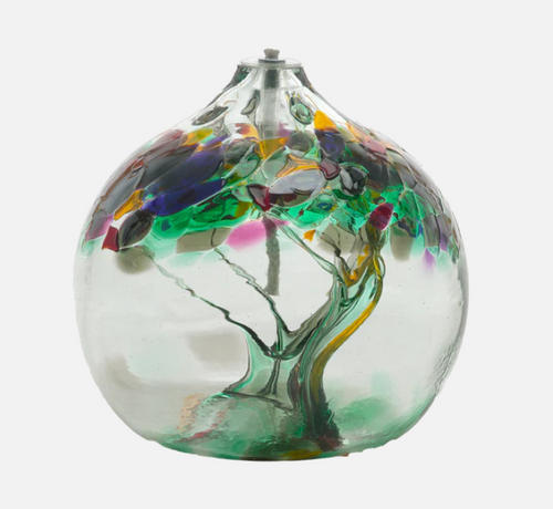 Oil Lamp - Art Glass - Tree of Remembrance