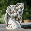 Garden Statue - Kneeling Madonna and Child - Stone/Resin - 13.5" H