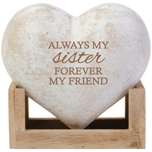 Plaque-Sister heart on stand