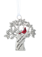 Load image into Gallery viewer, Ornament - Tree with Cardinal Charm - Multiple Verses Available