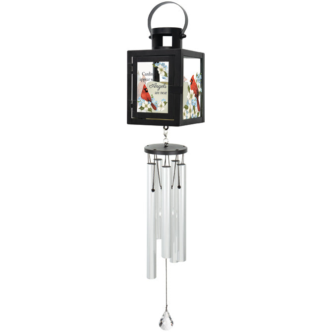 The Bridge Collection Windspiel Mit Gedenklaterne Und LED-Kerze – 63,5 Cm Hoch, Wetterfeste Edelstahlkonstruktion, Beruhigender Klang