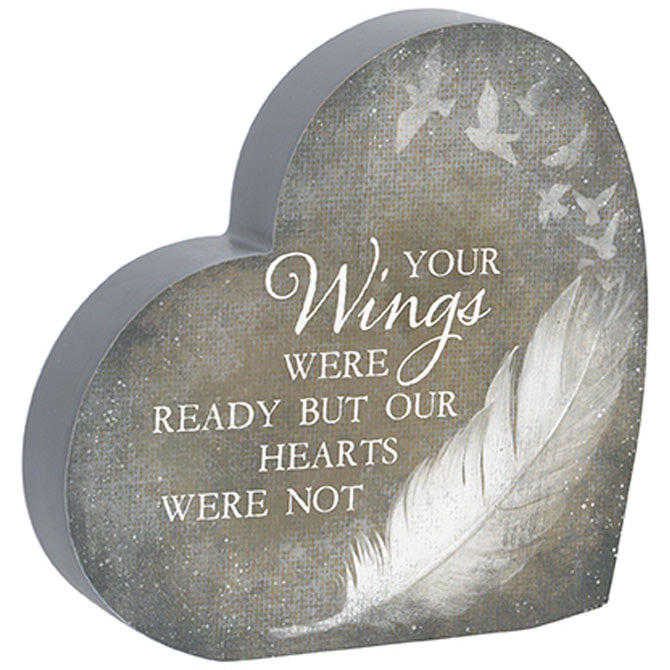 Plaque- Your Wings Heart Sitter