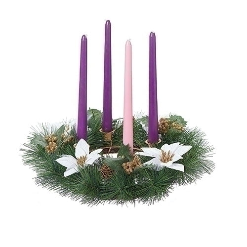 Holiday-Advent Wreath-White Poinsetta