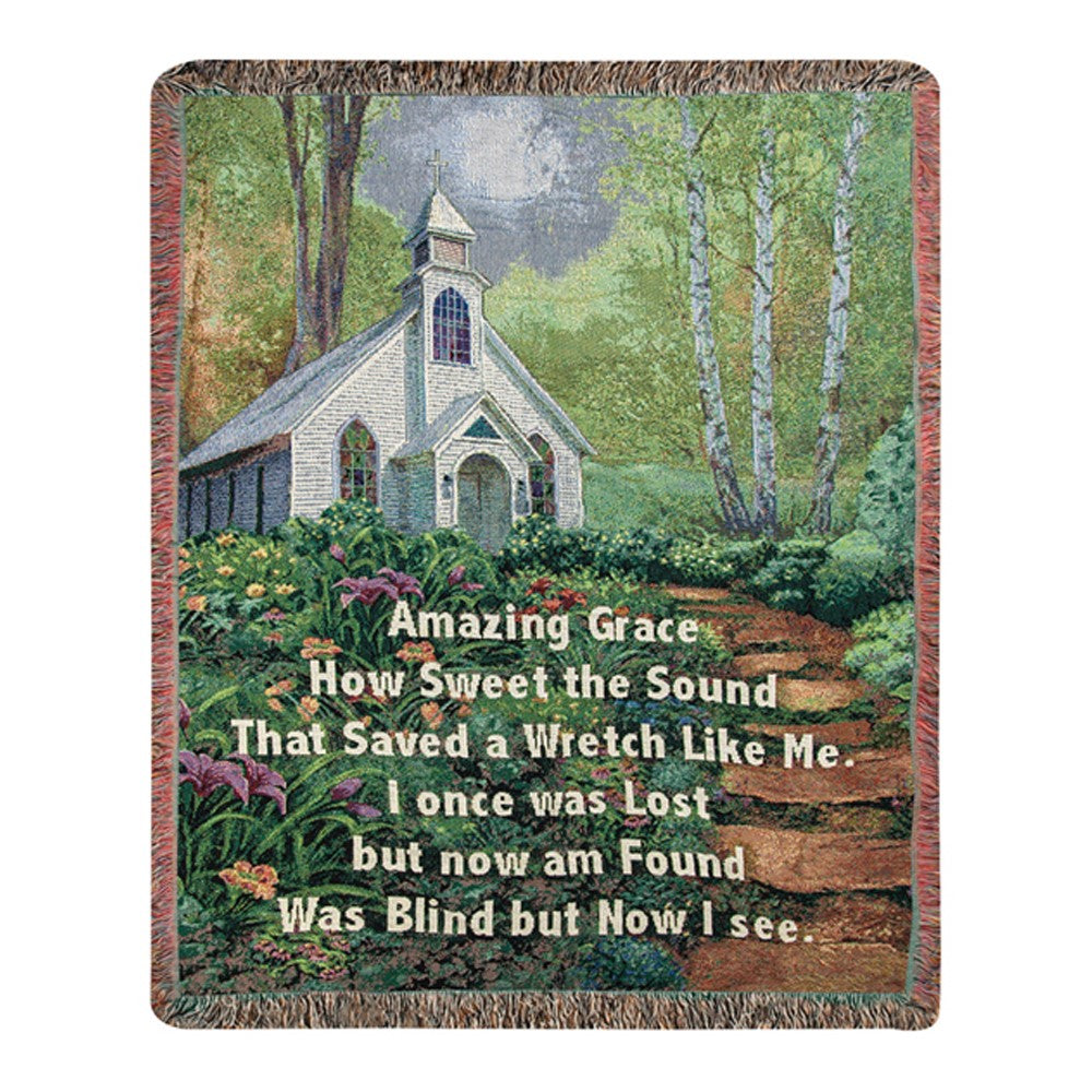 Throws/Tapestries~Amazing Grace with Church