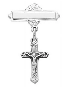 Pin - Crucifix - Sterling Silver - For Baby
