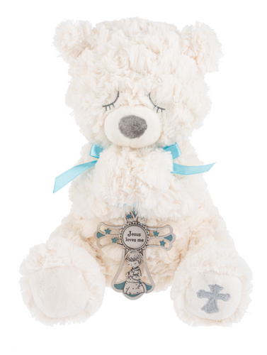 Plush - Serenity Boy Bear With Crib Cross