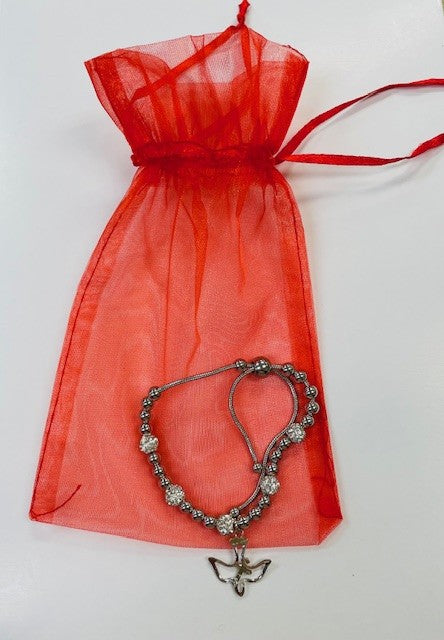 Bracelet-Silver Bead with Dove Confirmation