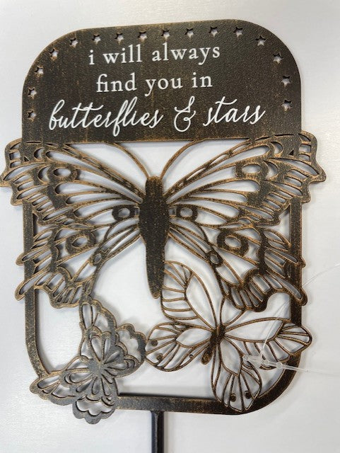 Garden Stake-Butterfly Pics Choice of 2 verses