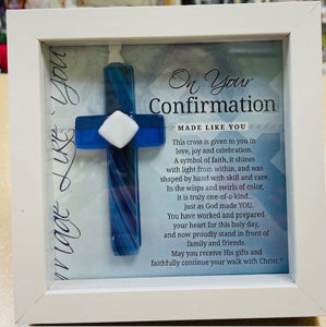 Ornament - Mosiac Blue Cross - Confirmation