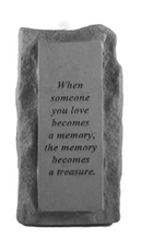 Load image into Gallery viewer, Memorial Garden Stone - Tall Votive Candle Holder - Multiple Sentiments Available