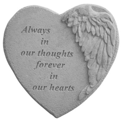 Garden Stone - Heart - Always in our thoughts